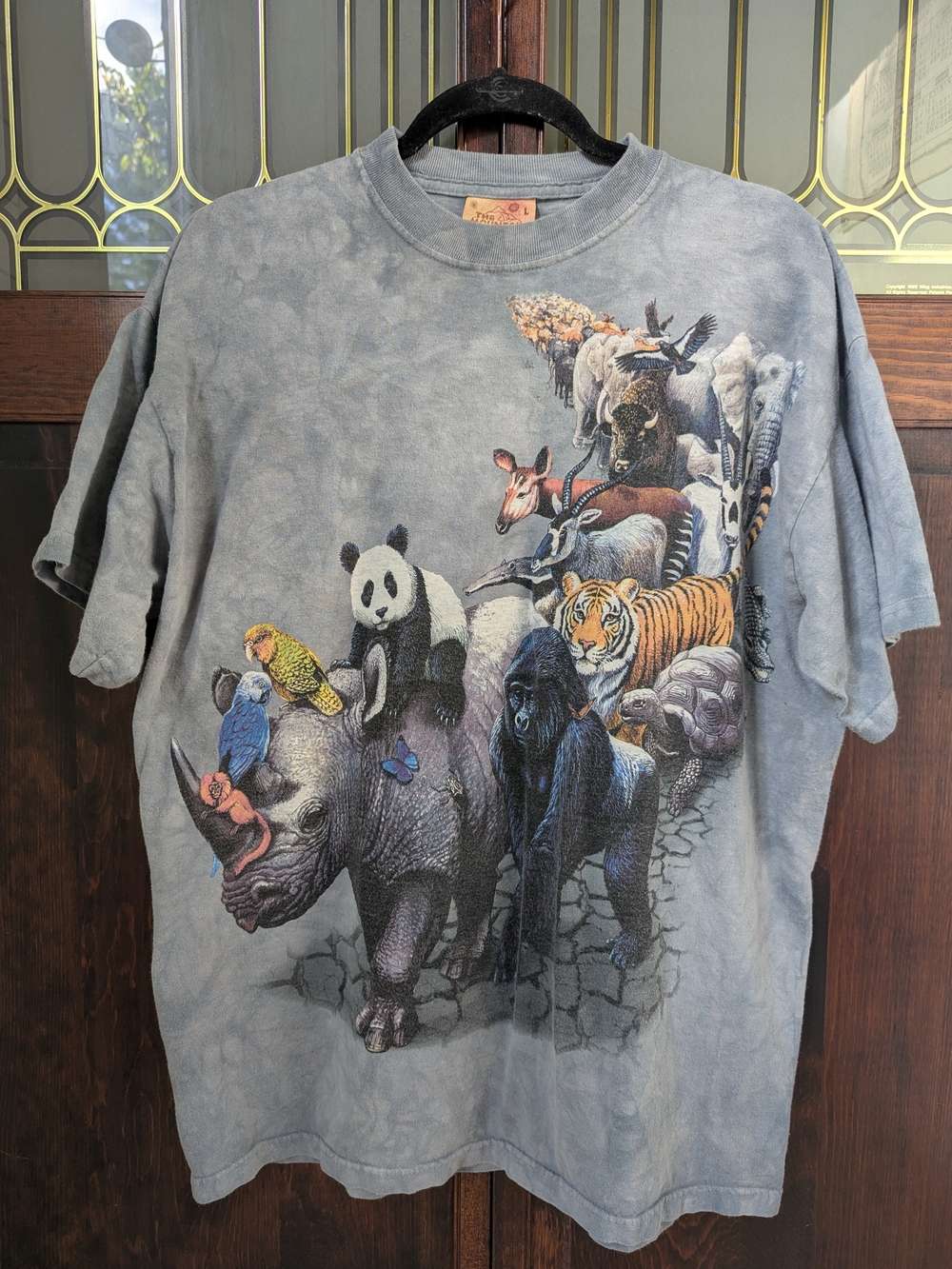 The Mountain Grey Tie-Dye Animal Parade Graphic Tee
